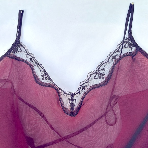 VINTAGE 90’s JONES NEW YORK BEAUTIFUL, SEXY TWO COLORS LACE NIGHTGOWN - LARGE - Picture 5 of 11